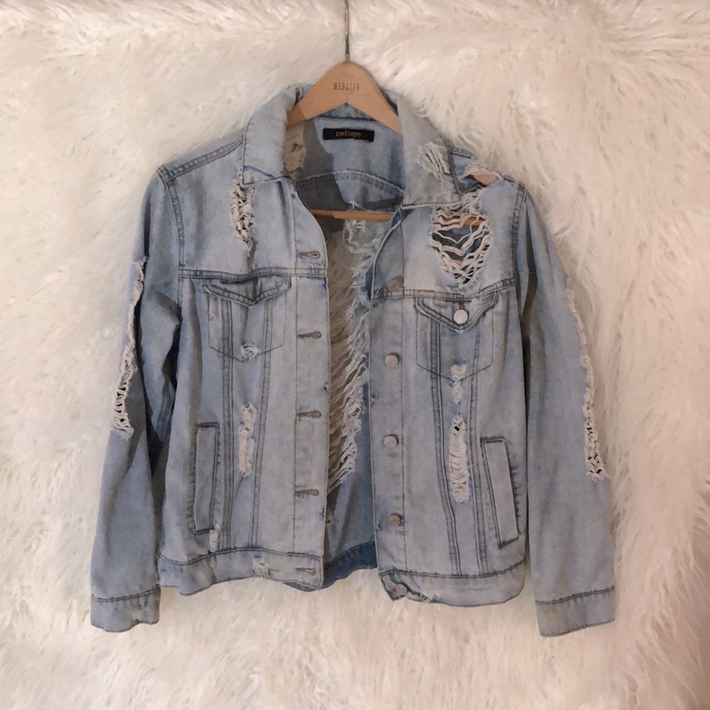distressed jean jacket